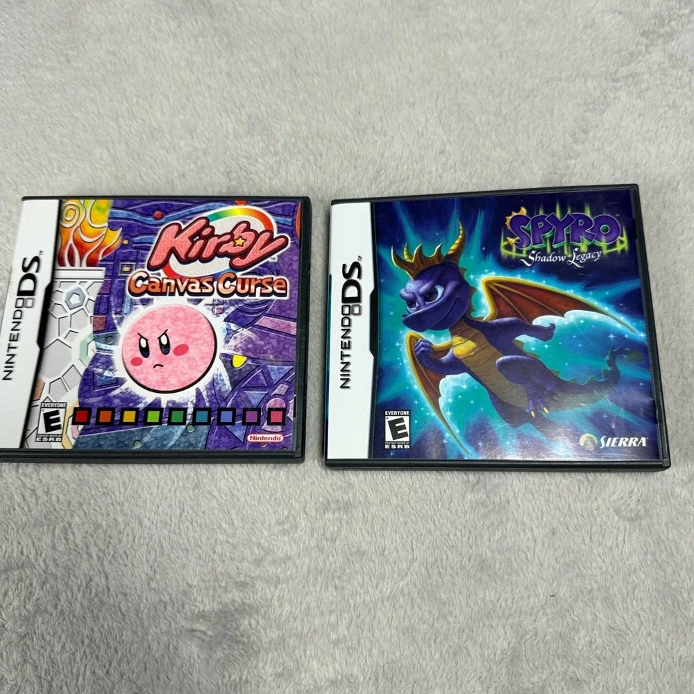 Nintendo DS Video Game Bundle Kirby Spyro Cases Manuals NO GAMES